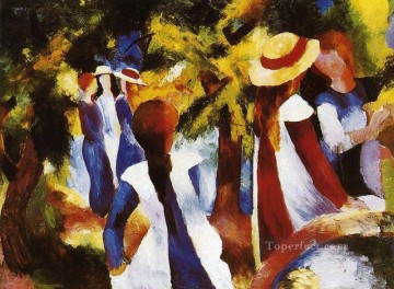 August Macke Painting - Girls In The Forest August Macke